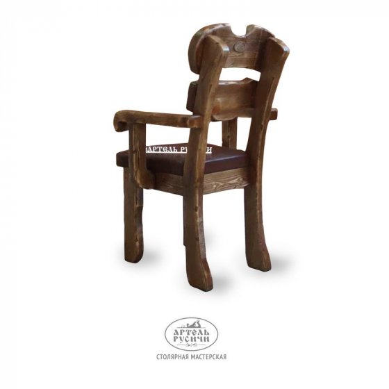 Деревянное кресло под старину с мягким сиденьем «Ямщик»