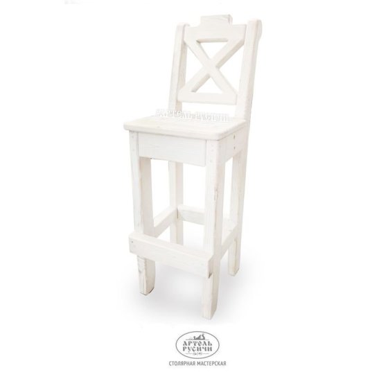 Высокий барный стул «Прованс» из массива дерева