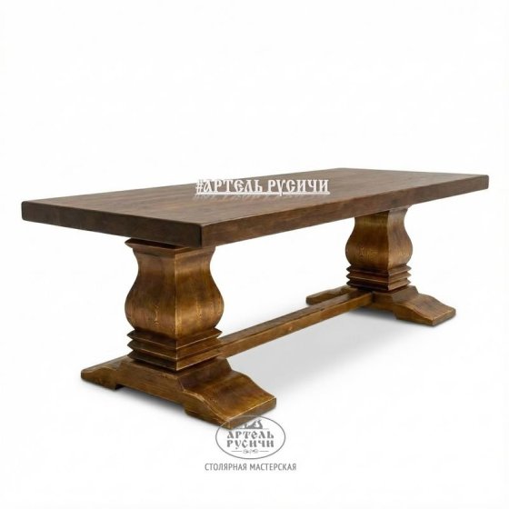 Большой массивный деревянный обеденный стол «Георгиевский»