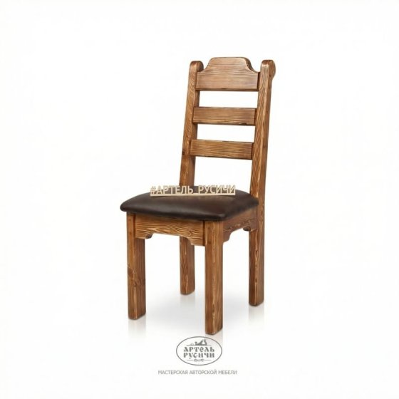 Деревянный стул под старину «Ладожский» с мягкой сидушкой