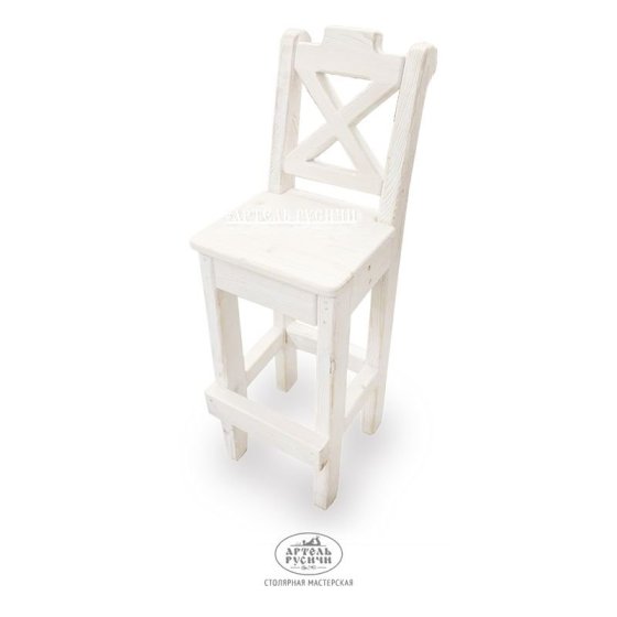 Высокий барный стул «Прованс» из массива дерева