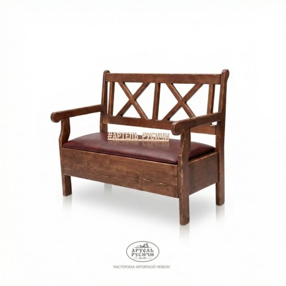 Диван-скамья с мягкой обивкой и местом для хранения «Прованс»