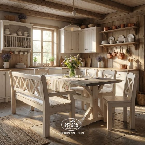 Комплект мебели «Прованс» из массива сосны