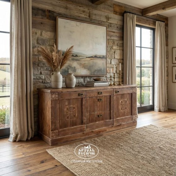 Деревянный комод под старину из массива «Суздальский»