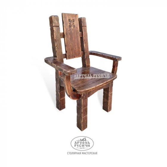 Кресло из массива дерева под старину «Суздальское»