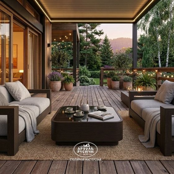 Журнальный столик в стиле модерн из массива сосны со стеклянной столешницей