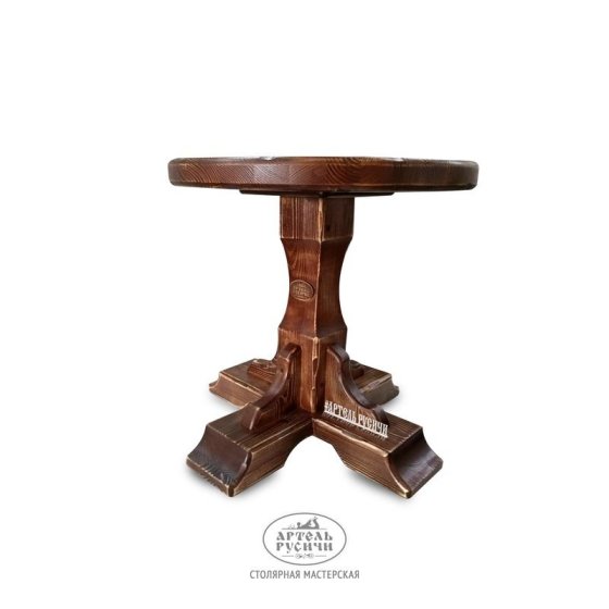 Столик кофейный из массива сосны под старину «Смоленский»