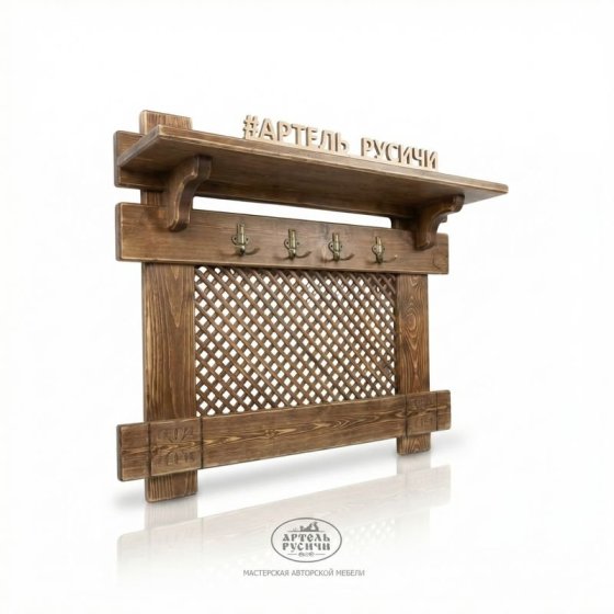 Настенная вешалка-панно из массива северной сосны «Суздальская»