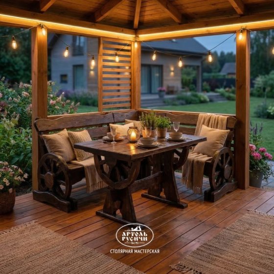 Комплект дизайнерской мебели под старину премиум-класса «Ямщик»