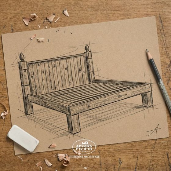 Кровать из массива северной сосны «Белгородская»