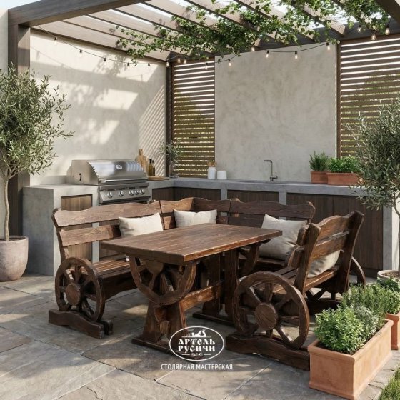 Комплект дизайнерской мебели под старину премиум-класса «Ямщик»