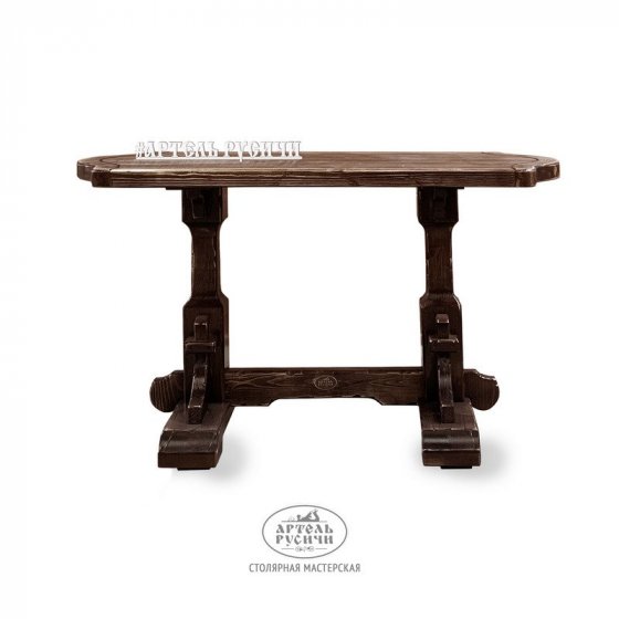 Деревянный стол под старину на колесиках «Смоленский»
