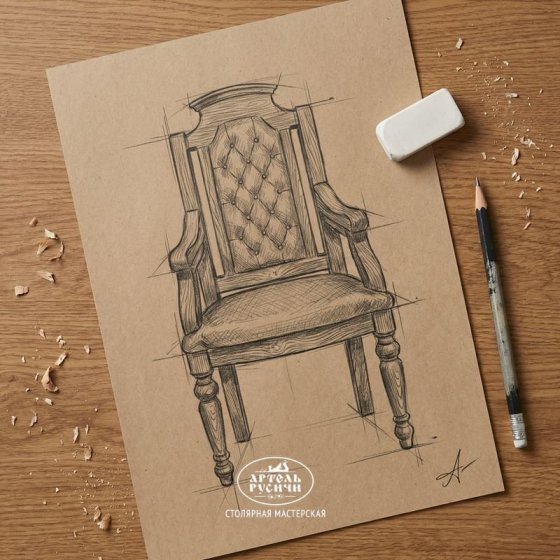 Кресло деревянное с мягкой обивкой «Купеческое»