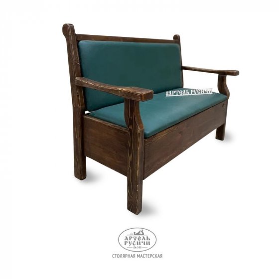 Мягкий диван-скамья из массива сосны с местом для хранения «Прованс»