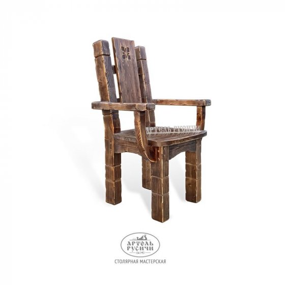 Кресло из массива дерева под старину «Суздальское»