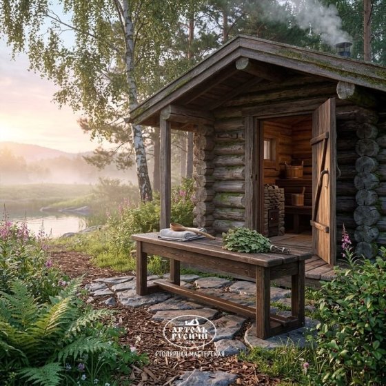 Лавка из массива натурального дерева «Лофт»