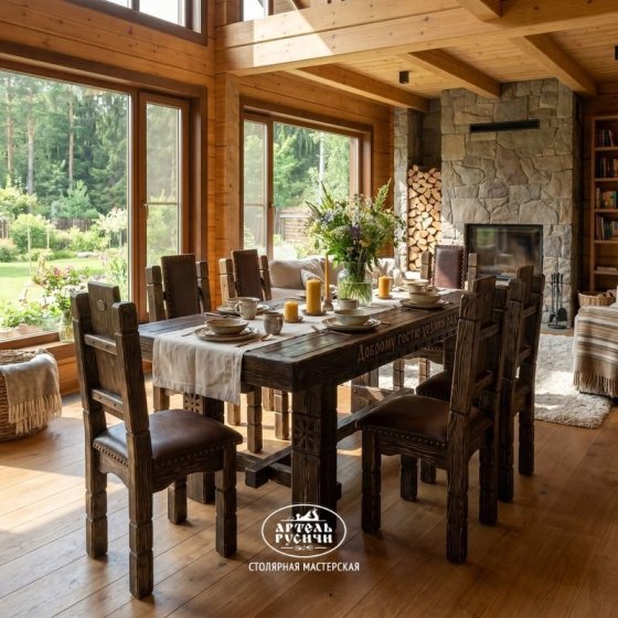 Стул из массива северной сосны с мягкой обивкой «Суздальский»