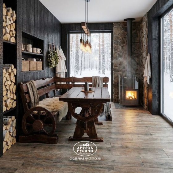 Комплект дизайнерской мебели под старину премиум-класса «Ямщик»