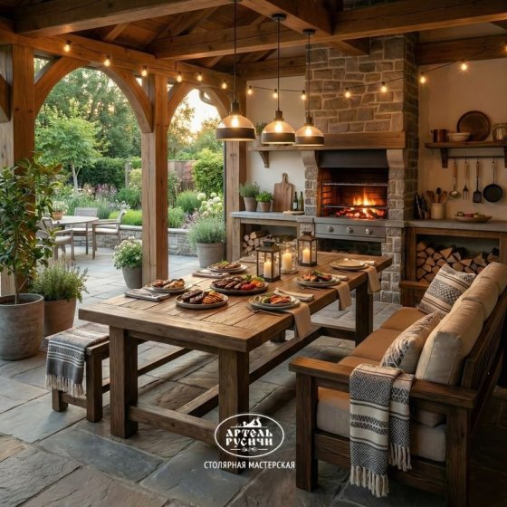 Обеденный стол из массива северной сосны «Кантри»