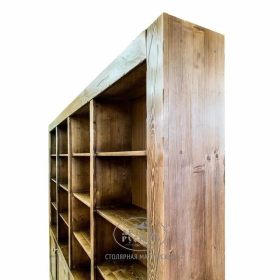 Книжный шкаф под старину из массива дерева | «Смоленский»