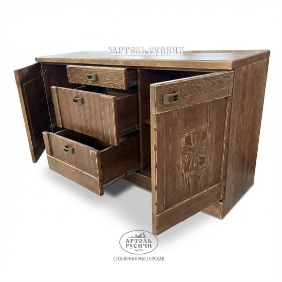 Деревянный комод под старину из массива «Суздальский»