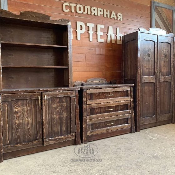 Комплект мебели под старину «Смоленский» | комод, буфет, шкаф, сундук