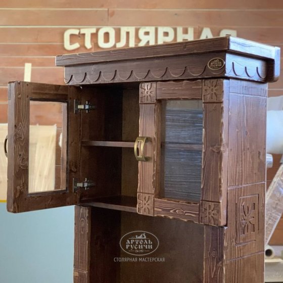 Буфет под старину со стеклянными дверцами «Суздальский»