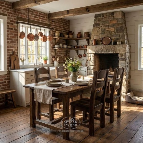 Деревянный стул под старину русский лофт «Ладожский»