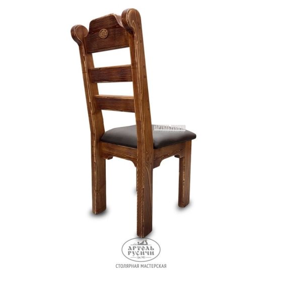 Деревянный стул под старину «Ладожский» с мягкой сидушкой