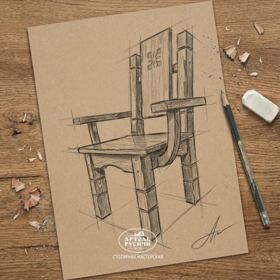 Кресло из массива дерева под старину «Суздальское»