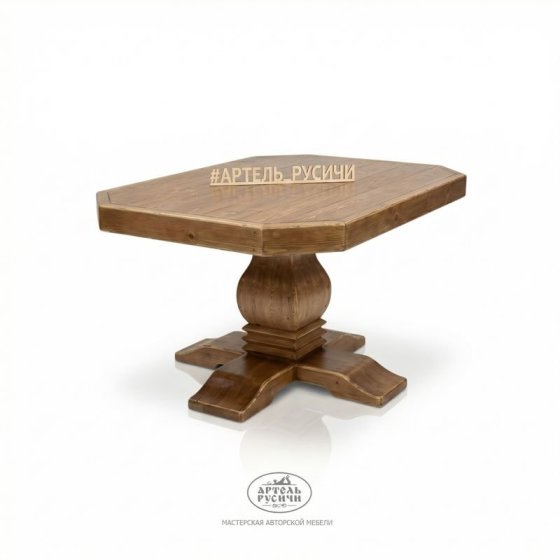 Стол «Георгиевский» из массива дерева под старину на одной опоре