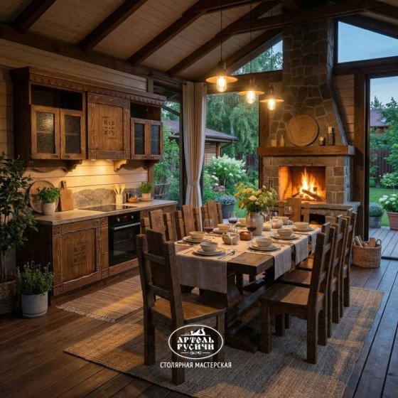 Кухня под старину из массива сосны | коллекция «Суздальская»