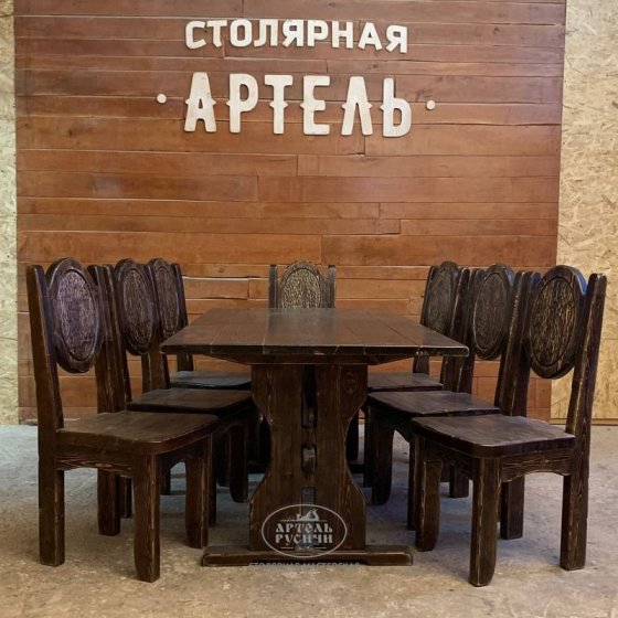 Комплект мебели под старину для бани «Петровский» на 8-16 персон