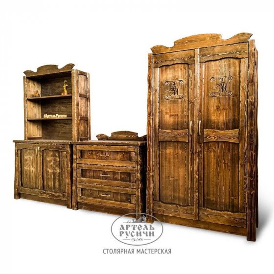 Комплект мебели под старину «Смоленский» | комод, буфет, шкаф, сундук