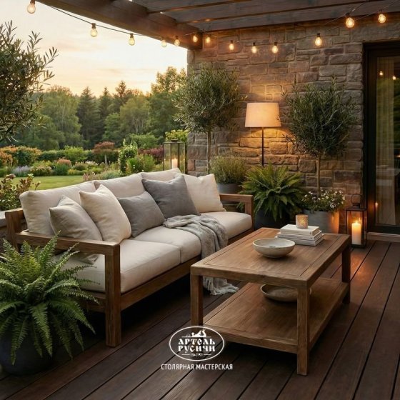 Журнальный столик из массива дерева для гостиной