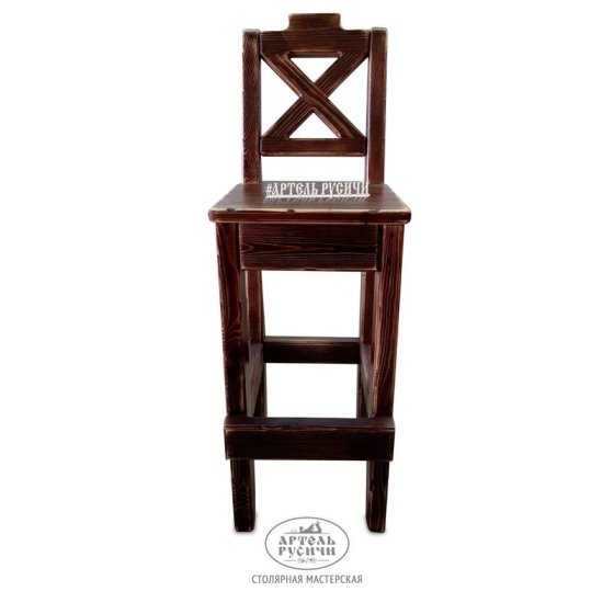 Высокий барный стул «Прованс» из массива дерева
