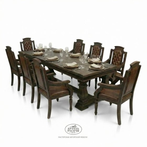 Обеденная группа из массива северной сосны «Купеческая»