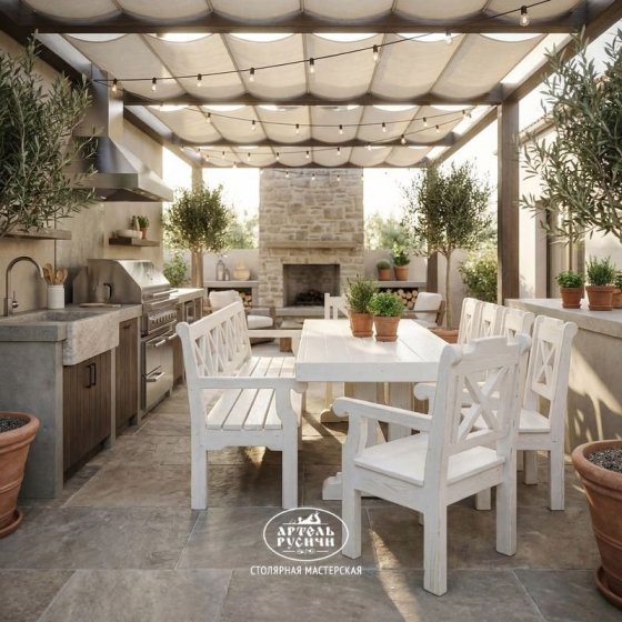 Комплект мебели «Прованс» из массива натурального дерева