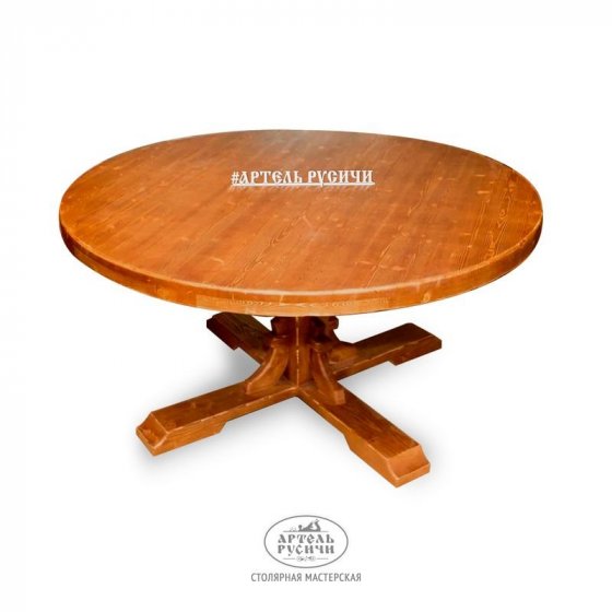 Большой круглый стол из массива дерева «Смоленский»