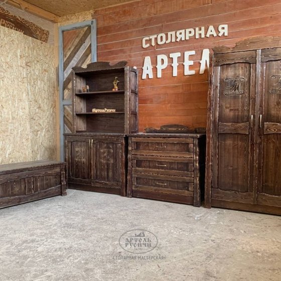 Комплект мебели под старину «Смоленский» | комод, буфет, шкаф, сундук
