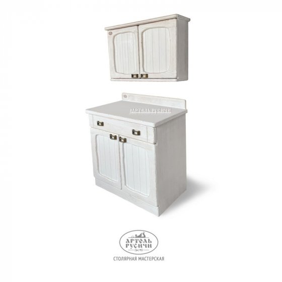 Комплект белой винтажной мебели на кухню | коллекция «Ладожская»