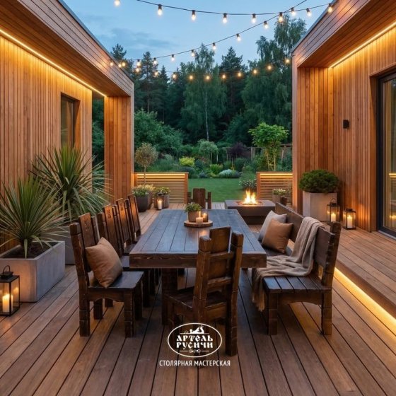 Комплект мебели под старину из массива «Суздальский»|13 – 14 персон