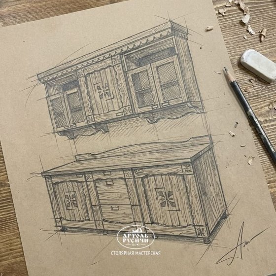 Кухня под старину из массива сосны | коллекция «Суздальская»