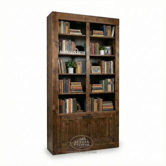 Книжный шкаф под старину из массива дерева | «Белгородский»