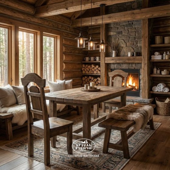 Стул из дерева под старину «Белгородский»