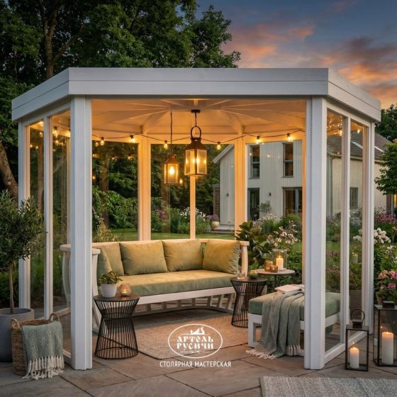 Диван из массива дерева с мягкими подушками «Бали-стайл»