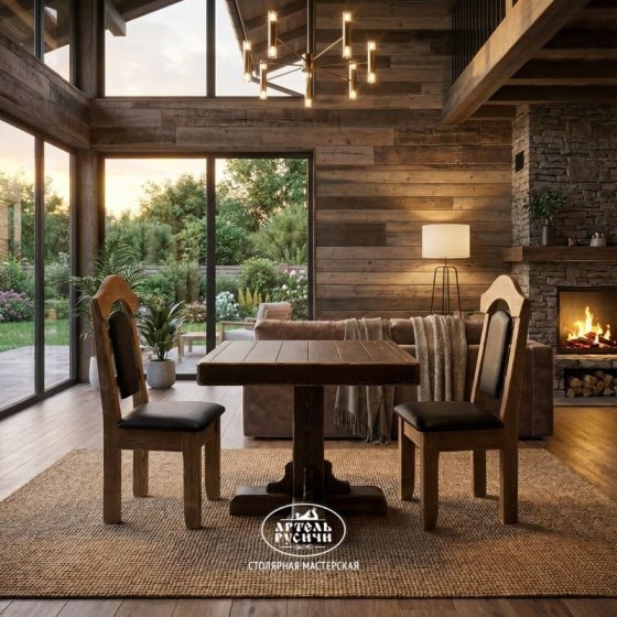 Стул из массива дерева с мягкими сидушкой и спинкой «Белгородский»