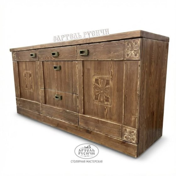 Деревянный комод под старину из массива «Суздальский»