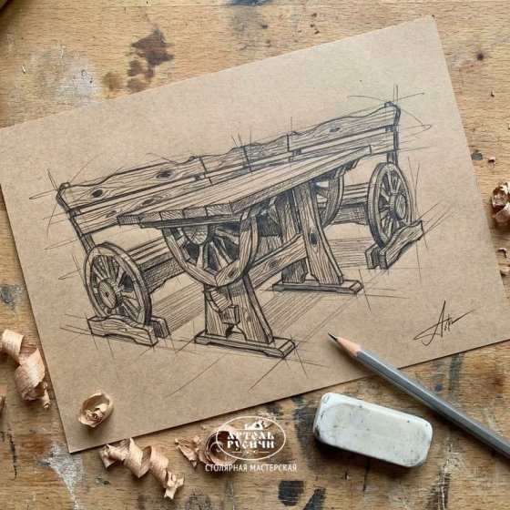 Комплект дизайнерской мебели под старину премиум-класса «Ямщик»