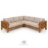 Угловой уличный диван из массива северной сосны с мягкими подушками «Белгородский»